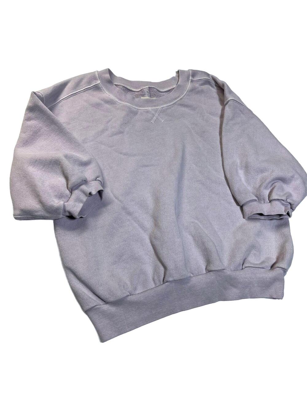 Pilcro Anthropologie Niki Bubble Sweatshirt Small Crewneck Lilac Light Purple - Picture 4 of 8